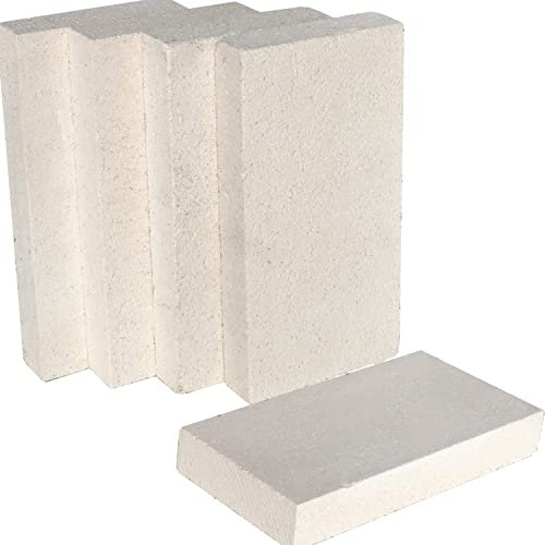 SIMOND STORE Isolierende Schamottsteine – 2500 F bewertet – 3,2 x 11,4 x 22,9 cm – 5 Stück – Schamottsteine für Schmiedeofen, Pizzaofen, Holzofen, Kamin, Feuerstelle, Schmuck, Löten,