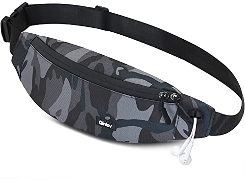Bauchtasche wasserdichte Gürteltasche Damen und Herren für Handy bis 6.8 Zoll, Hüfttasche Sport Running Camping Fahrrad Reisen Joggen Laufen Laufgürtel (Tarnen Schwarz)