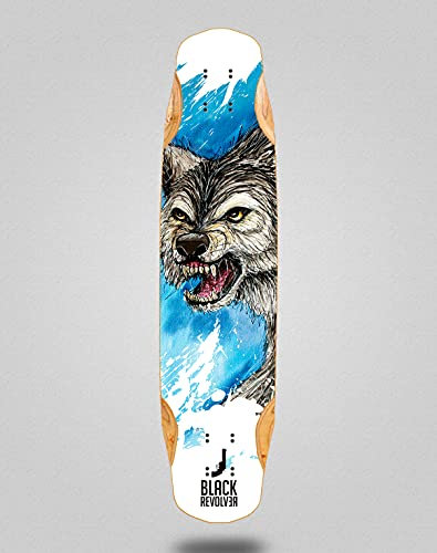 Black Revolver Skateboard Longboard Deck Mix Bamboo 38 x 8,45 Acryl-Wolf