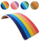 SmartToys4U Wooden Balance Board Kids Montessori Toddler Wobble Board Autism Friendly Waldorf Sensory Toy Indoor Outdoor Children Natural Wood Curvy Seesaw Yoga Fitness Board for Adult (Rainbow)