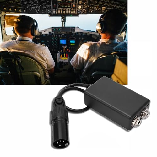 Aviation Headset Adapter - GA Dual Stecker auf Airbus XLR 5 Pin Stecker Adapter Kopfhörerverlängerungskabel General Aviation Headset Adapter Headset Adapterkabel für Airbus XLR