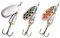 Vibrax No.2 - Set di 3 cucchiaini da 6 g, argento a pois neri, argento