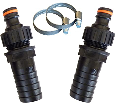 netSells - Auswahl Größe - kompakter Schlauchadapter Schlauchverbinder für Gardena Stecksystem auf 25 32 mm Poolschlauch, Hier: 2 Stück Ø 32 mm inkl. Schlauchschelle