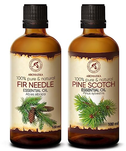 Fichtennadelöl – Abies Sibirica – Kiefernnadelöl Ätherisch – Pinus Sylvestris 2 x 100 ml – Natürlichen & Reinen Öl – Beruhigend – Raumduft – Duftlampe - Tannenöl für Sauna – Aromatherapie