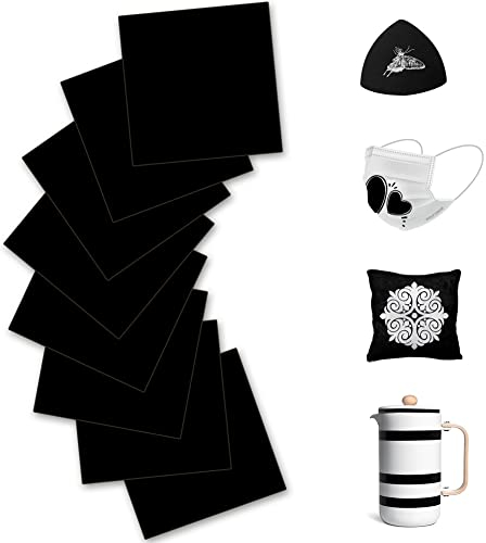 Infusible Transfer Ink 8 Stück Schwarz Infusible Ink Folie, Infusible Transferpapier Unlöslich Sublimationstintenblatt für Wärmepressmaschine für DIY T-Shirt, Tasse, Untersetzer, Leder 30.5X30.5CM