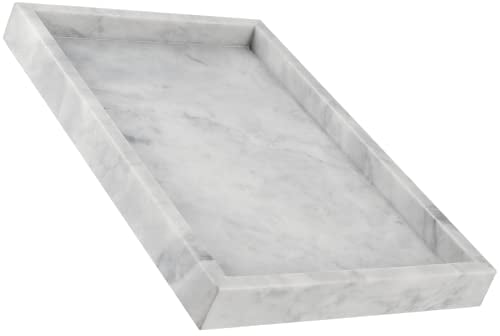 MUKCHAP Bandeja rectangular de mármol para baño, 30 x 20 x 3 cm, bandeja de tocador de mármol para tocadores