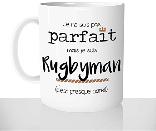 Mug-Cadeau Pas Parfait Mais Rugbyman - Tasse Café Idée Cadeau Original Homme Rugby Sport - Noël Anniversaire
