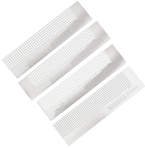 BYNYXI 4 Stück Diamant Malerei Lineal, 5D Diamant Zeichenwerkzeug Point Mesh Lineal Edelstahl Diamant Malwerkzeug, 216 Löcher 240 Löcher 360 Löcher Diamond Painting Lineal für Runde Quadratische
