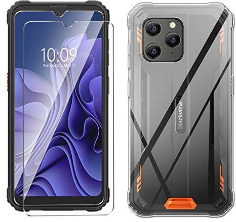 LYZXMY Hülle für Blackview BV5300/BV5300 Pro/BV5300 Plus(6.1) Transparent Handyhülle + 2 Stück Gehärtetes Glas Schutzfolie, Case Weich Silikon TPU Schutzhülle Cover
