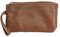 BAWAKO Petit portefeuille en cuir véritable avec deux compartiments zippés, portefeuille pour la monnaie et la carte, marron clair, L, Classique