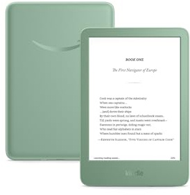 Amazon Kindle 16 GB (newest model) - Lightest and most compact Kindle, now with faster page turns, and higher contrast ratio, for an enhanced reading experience - Matcha