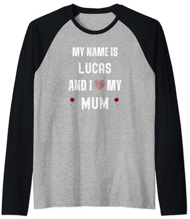 Lucas Ich liebe meine Mutter Süßer persönlicher Muttertag Raglan