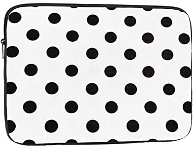 AABSTBFM Housse pour ordinateur portable à pois imprimés de 17 pouces, étui de protection en tissu Oxford antichoc pour usage quotidien, voyage, voyages d'affaires, école, bureau