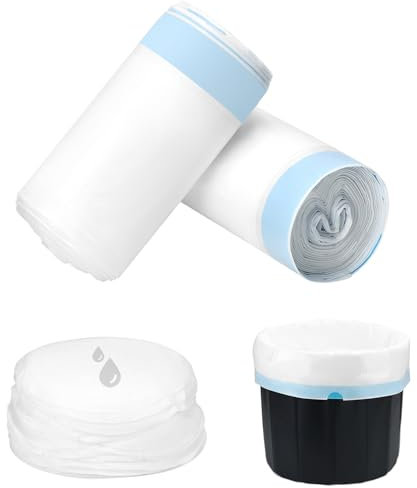 QWORK® 40 Stück Einweg Toilettenbeutel, Toilettenbeutel mit Mit Saugeinlage, 53x40CM Tragbare Toilettenbeutel für Toilettenstühle