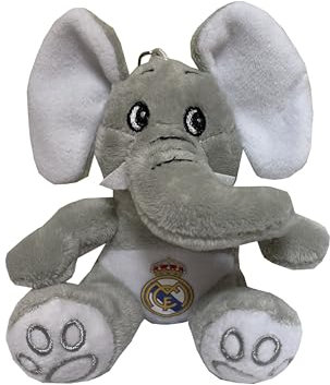 CyP Brands Real Madrid Porte-clés Porte-clés Pendentif Sac à Dos Peluche éléphant Gris Produit Officiel