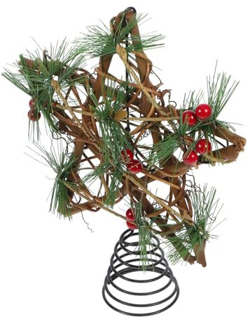 Beatifufu Puntali Unici Per Alberi Di Natale Puntali A Forma Di Stella in Legno Decorazioni Squisite Per L'albero Di Natale Per La Casa