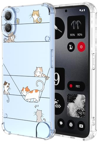 XINYEXIN Transparente Hülle für Nothing CMF Phone 1 | Blumen, Katzen, Leoparden & Niedliche Handyhülle, Weiches TPU, Stoßfeste, Dünn, Kratzfest, Kameraschutz
