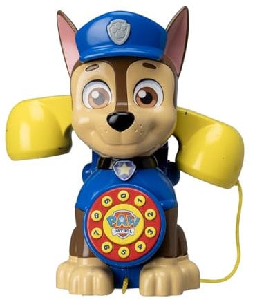 Patrulla Canina - Teléfono Silueta Chase - Función devolución de Llamada - con Ruedas y Cuerda de Arrastre - Producto Oficial - +18 Meses (Deqube 931PAT15006)