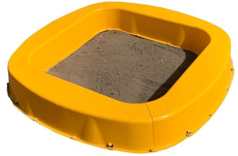 BURI Premium Sandkasten aus Kunststoff 150 x 150 x 20 cm, Gelb, Made in Germany – Robuster Buddelkasten für den Garten, Kinderspielzeug zum Buddeln mit Sand oder Kies, sehr stabil & hochwertig