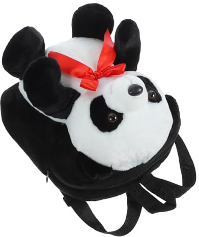 SOIMISS 1 STK Kinderrucksack Cute Backpack Schulranzen School Bag Unique Backpack Panda Plush Backpack Camping Bausatz Panda-Rucksack kreative Studenten-Büchertasche Plüsch Black