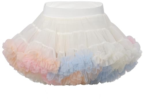 LACOFIA Tütü Rock Mädchen Kleinkind Rüsche Geschichtet Tüllrock Prinzessin Rock Minirock für Party Tanzen(0-10 Jahre)