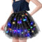 Tüllrock Damen LED Tütü Erwachsene 40cm,Sterne Pailletten Tütü Rock Ballettrock mit LED Lichter Damen Tüllrock Ballettrock für Maskeraden, Karneval,Partys und Halloween