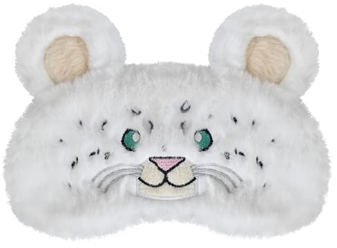 Ulife Mall Funny Cute Tiger Sleep Mask Soft Fluffy Plush Blindfold Funny Novelty Fruits Eye Mask Eye Cover Shade for Girls Boys Women Men Night Nap Travel Meditation,White B