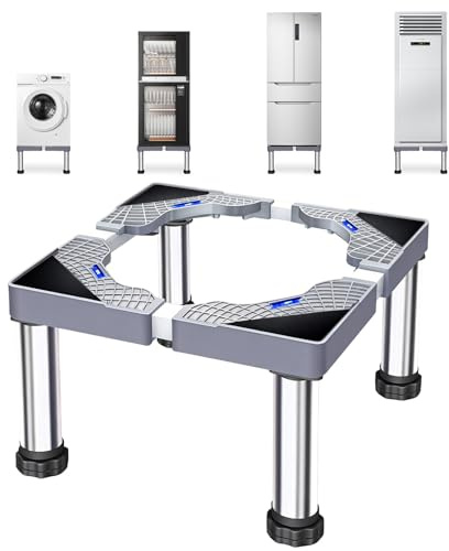 Yolispa Waschmaschinen Untergestell, Universal Waschmaschinenauflage für Kühlschrank Trockner Gefrierschrank, Verstellbare Waschmaschine Sockel Waschmaschinensockel Tragkraft Max 300kg