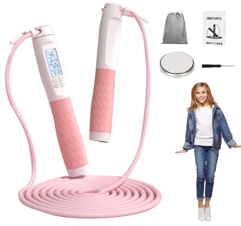 Ahuuen Intelligentes Springseil | Digital Verstellbares Längen-Geschwindigkeitsband - Mit Zähler Und Gewichtetem Springseil | Für Fitness, Boxen, Heimfitness, Männer, Frauen, Jugendliche Und Athleten