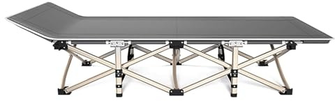 NDLHXKFRP Klappbares Campingbett für Erwachsene, Graues Campingbett, Klappbett aus Oxford-Stoff, 190 x 71 36 cm