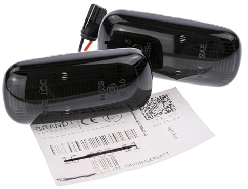BRANDT Seitenblinker Set LED Kotflügel Blinker + Kabel Schwarz passend für Audi A3 S3 8P 03-13 A4 S4 RS4 B6 B7 8E 8H 01-09 A6 S6 RS6 C6 4F 04-11 Blinkleuchten