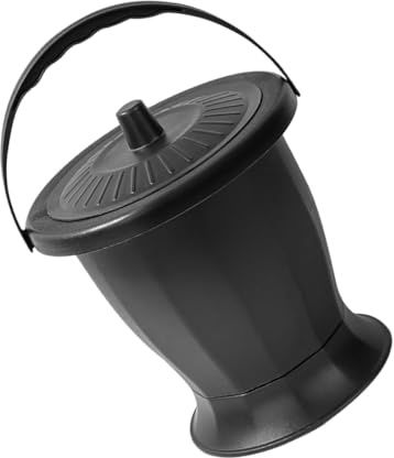 GETAJGHSD Tragbares Plastik Urinal für Erwachsene mit Rutschfestem Design und Stabilem Pp Material Nachttischurinal mit Deckel für Camping und Reisen in Schwarz