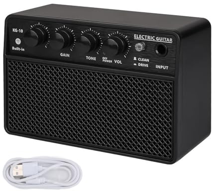 Amplificatore per chitarra elettrica, 15 * 6,5 * 10 cm/5,9 * 2,6 * 3,9 pollici Kit amplificatore per chitarra elettrica portatile ricaricabile da 10 W per la pratica quotidiana al coperto