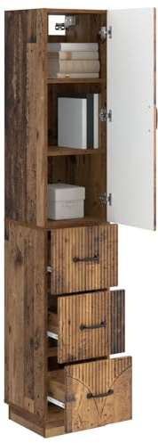 vidaXL Schrankset 2 pcs Altholz 33 x 34,5 x 87 cm Holzwerkstoff, Effiziente Aufbewahrung, Moderner Schrank mit Schiebetür, Vielseitiger Organizer für Büro und Haushalt