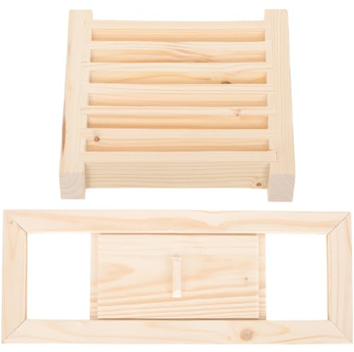 GALPADA Ventilation de Sauna en Bois Khaki sans Bavure, Ensemble 1 Set Lame de Volet pour Salle de Vapeur, Accessoire Pratique pour Sauna et Hammam