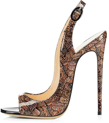 EDEFS Sandales Talons Hauts Femme 12 cm Talon Aiguille Fin Bride Arrière Chaussures Élégantes Soirée Mariage