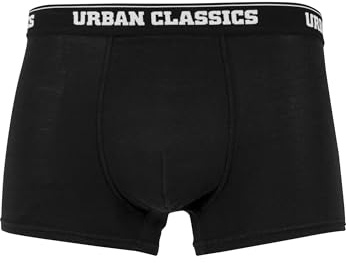 Urban Classics Organic Boxer Shorts 3-Pack – Herren Boxershorts aus Bio-Baumwolle mit Elastikbund und Branding, komfortable Passform, White/Navy/Black, M