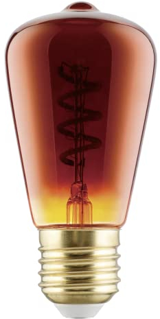 EGLO E27 Lampe dimmbar, Spiral LED Glühbirne, Vintage Deko Leuchtmittel Kupfer im Retro-Design, 4 Watt, 30 Lumen, warmweiß, 2000k, Edison Birne ST48, Ø 4,8 cm