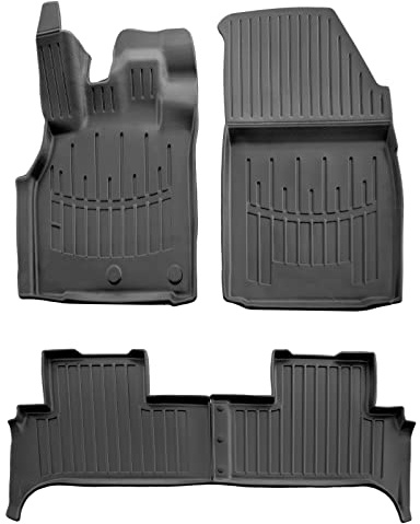 J&J AUTOMOTIVE 3D Gummimatten passend für Renault Grand Scenic 3 2009-2016 4tlg, Fußmatten mit hohem Rand Allwetter Passform rutschfest Abwaschbar Geruchslos Schwarz