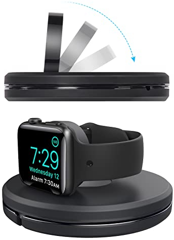 AXFEE Soporte de Carga para Apple Watch, Negro Soporte de Carga Ajustable en Altura, Compatible con Apple Watch Ultra/SE/8/7/6/5/4/3/2/1 y Accesorios para Apple Watch (Cargador No Incluido)