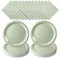 Sage Paper Plates Sage Green Paper Plates and Napkins Party Supplies Sage Green Disposable Plates for Bridal Shower,Baby Shower, Birthday,Serves 50 …