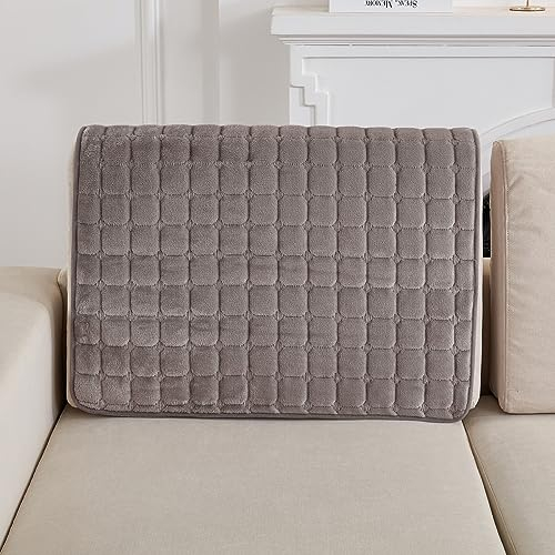 Flanell Sofabezug 1 2 3 4 Sitzer Sofabezüge Couch Überzug L Form Ecksofa Sofa Couch Überwurfdecke, Sofahusse Sofaüberwürfe rutschfest Sofa Abdeckung (Braun, 90 * 90cm Stückweise Verkauft)