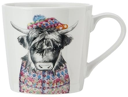 MIKASA x Tipperleyhill 380ml Fine China Mug, Cow, Gift Boxed