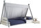 YLVA Kinderbett Zeltbett Bett 90 x 200 cm Massivholz Kiefer- Kinderbett-Jugendzimmerbett -in weiß-Artkisgrau - 207 x 141 x 107 cm (B/H/T)