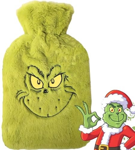Whimsical Hot Water Bottles: The Grinch 1 Litre Christmas Novelty Gift