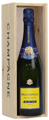 Heidsieck Monopole Blue Top Brut Champagne 75cl, In a Wooden Champagne Gift Box - Champagne Gift Set Birthday Gift Sets for Women, Men, Couples or Best Friend Champagne Gift Set