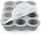 Aolso Recipiente para comida de bebé,Bandeja de Silicona para Comida de Bebé,Silicona para Cubitos de Hielo,Envase de silicona para Congelar Alimentos y Papillas,Recipiente Molde para Comida-gris