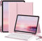 JKSML Tastatur Hülle für iPad Air 11 Zoll (M3/M2) 2025/2024 & iPad Air 5./4.Gen (2022/2020) 10.9 Zoll mit Pencil Halter, Abnehmbarer Bluetooth QWERTZ Tastatur, Auto Schlafen/Wecken (Rosa)