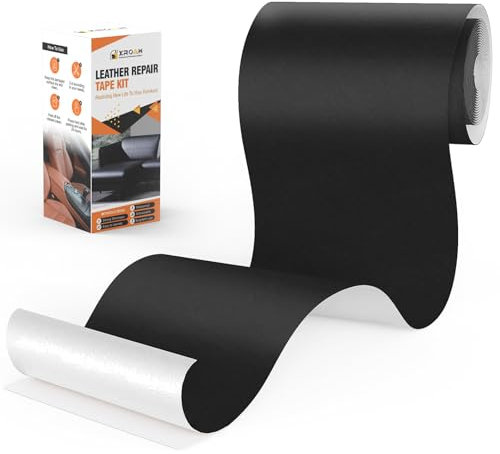Xroam Kunstleder Selbstklebend, 12x160 cm Schwarz Glatt Leder Reparatur Patch, Lederflicken Selbstklebender, Kunstleder Reparaturset, Leder Patch Selbstklebend für Sofa, Autositze, Taschen, Jacken