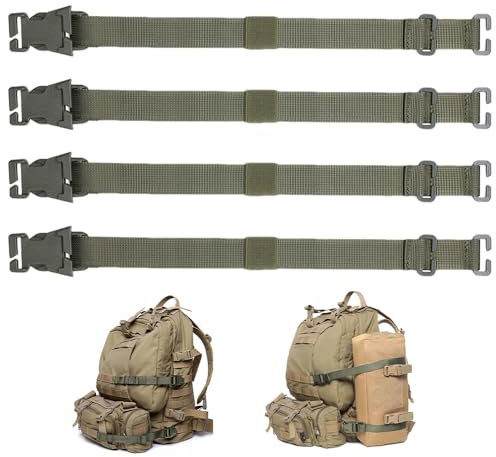 Infreecs 4PCS Tactical Rush Tier System, 36cm Portable Molle Backpack Straps Accessories for Outdoor Camping Hiking Mountaineering (Armeegrün)